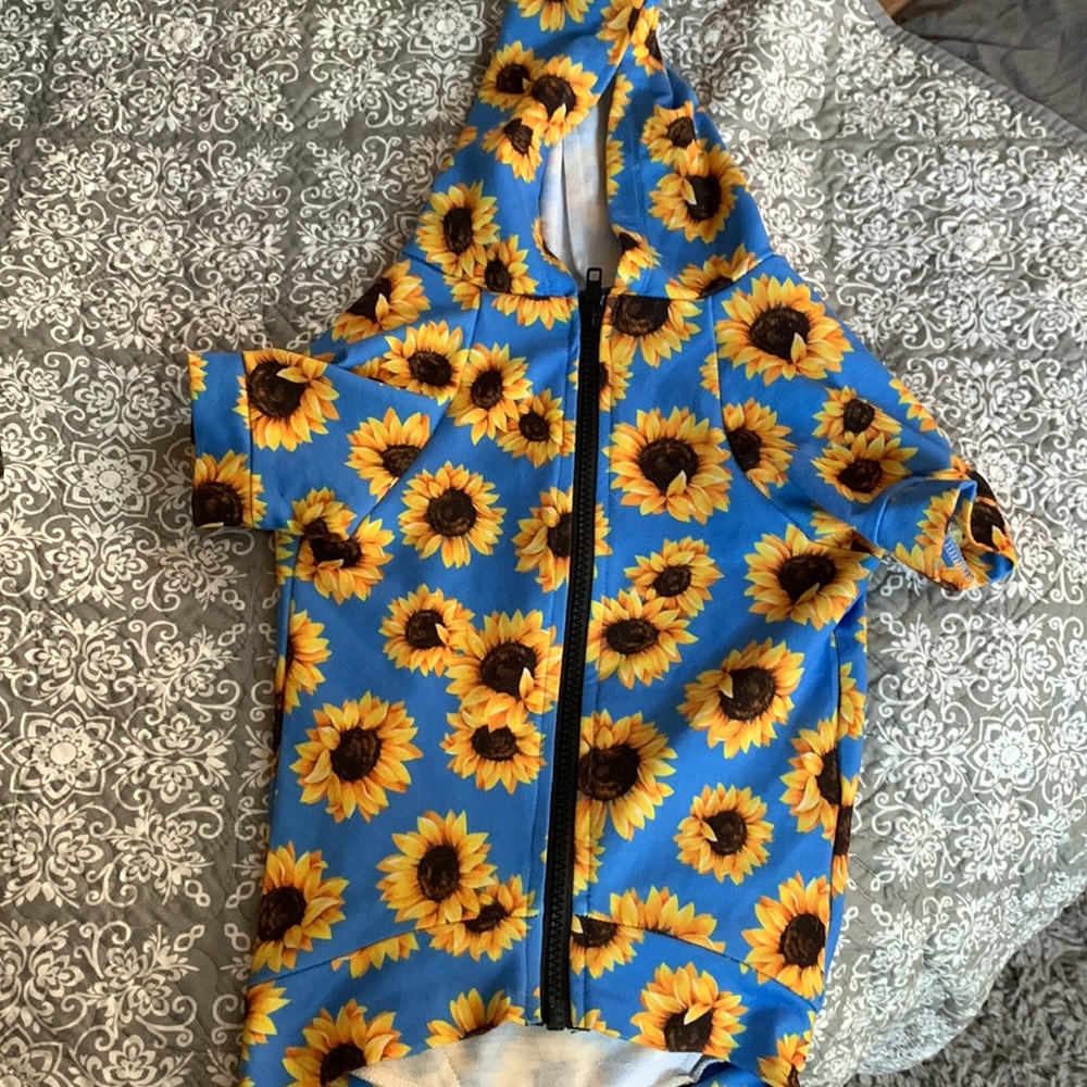 Dog zip up hoodie with pocket!